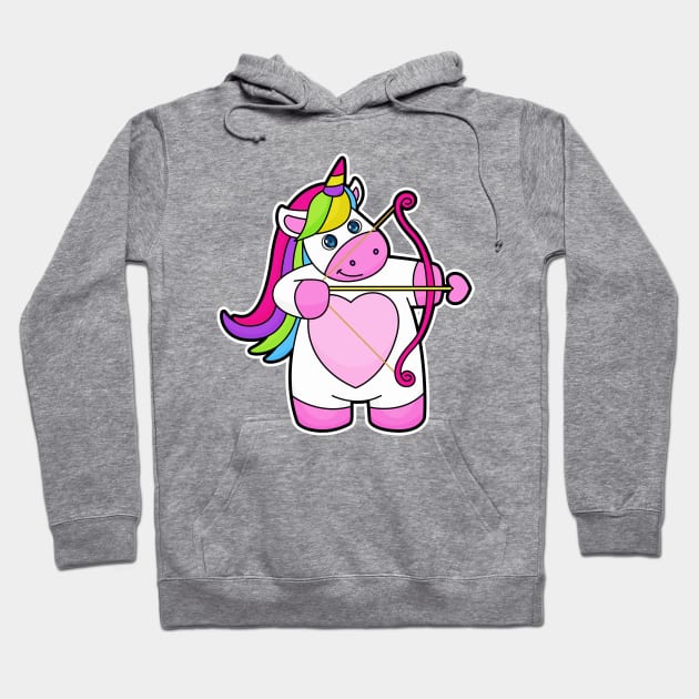 Unicorn as Archer with Bow & Arrow Hoodie by Markus Schnabel